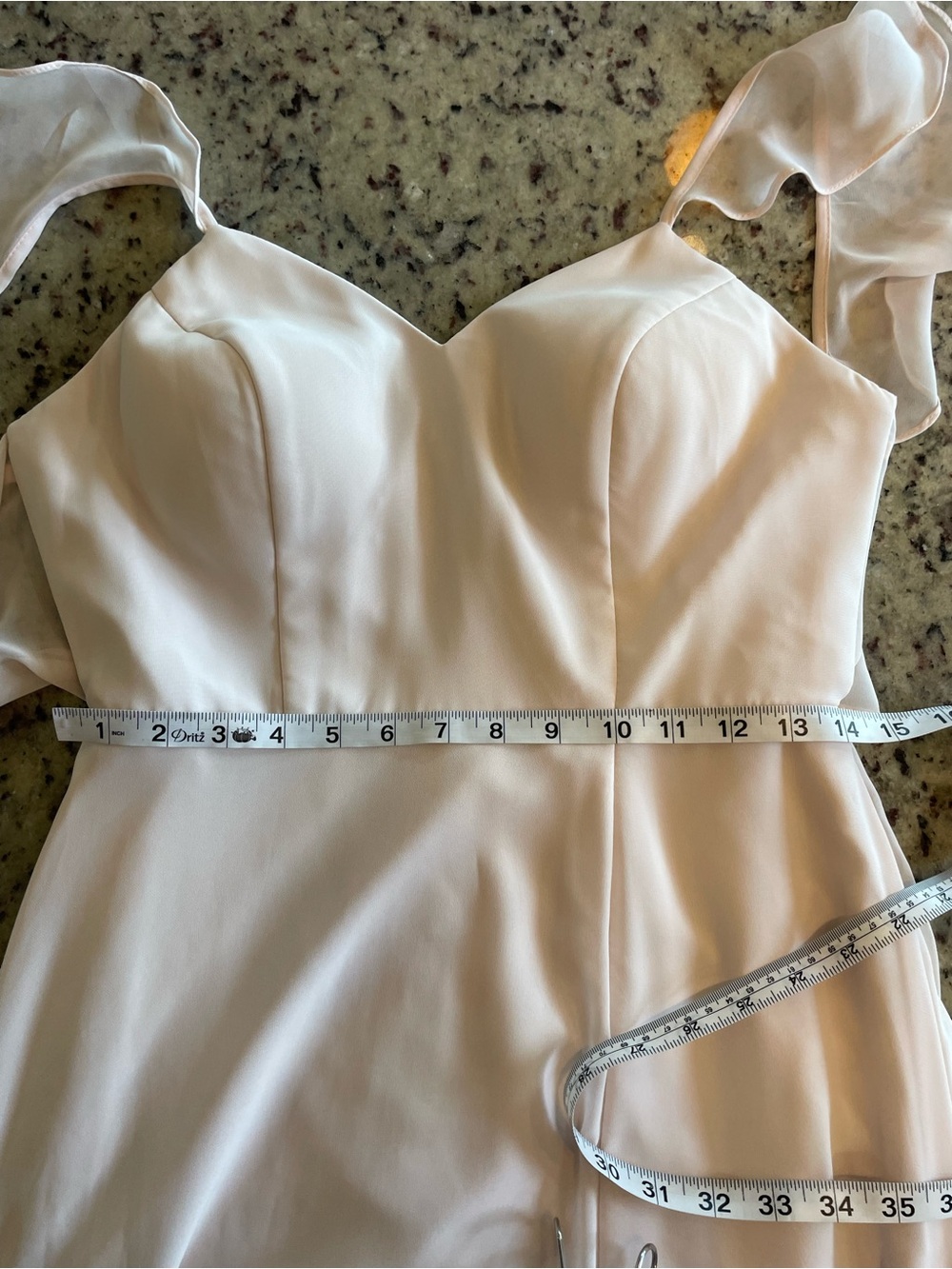 Azazie formal Back-Tie Chiffon Maxi Dress in Soft Blush 4 - Picture 7 of 8